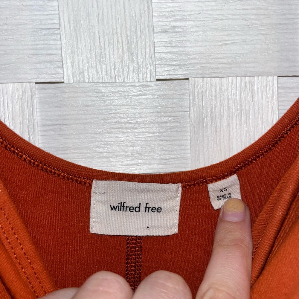Aritzia Wilfred Free Divinity Kick Flare Jumpsuit Size XS Brunt Orange - Picture 5 of 9